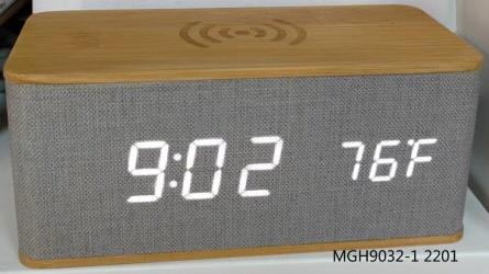 Digital Bamboo Clock & Bluetooth Speakers