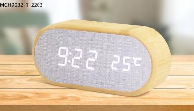 Digital Bamboo Clock & Bluetooth Speakers