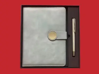Diaries ( MODEL NO – 8029-2 ) ( 2 IN 1 ) MATERIAL DIARY - PU PEN – METAL