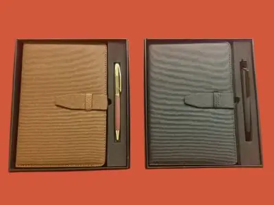 Diaries ( MODEL NO – 8030-4 ) ( 2 IN 1 ) MATERIAL DIARY - PU PEN – METAL