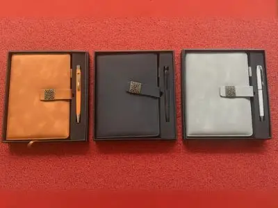 Diaries ( MODEL NO – 8034-3 ) ( 2 IN 1 ) MATERIAL DIARY - PU PEN – METAL