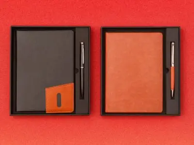 Diaries ( MODEL NO – 8035-2 ) ( 2 IN 1 ) MATERIAL DIARY – PU PEN – METAL