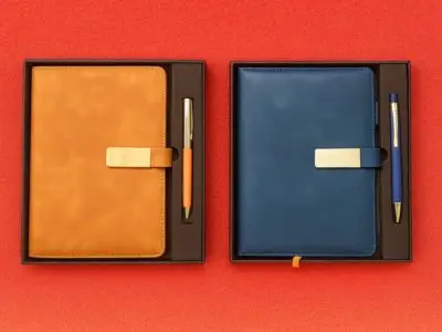 Diaries ( MODEL NO – 8030-12 ) ( 2 IN 1 ) MATERIAL DIARY – PU PEN – METAL