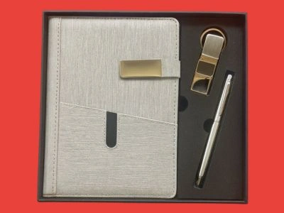 Diraies ( MODEL NO – 8030-5 ) ( 3 IN 1 ) MATERIAL DIARY – PU PEN – METAL KEYCHAIN – METAL