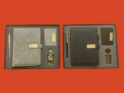 Diaries ( MODEL NO – 8030-12 ) ( 4 IN 1 ) MATERIAL DIARY – PU PEN – METAL CARD HOLDER – METAL KEYCHAIN – METAL
