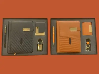 Diaries ( MODEL NO – 8029-1 ) ( 4 IN 1 ) MATERIAL DIARY – PU PEN – METAL CARD HOLDER – METAL KEYCHAIN – METAL