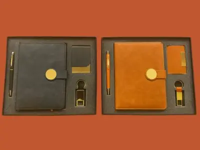 Diaries ( MODEL NO – 8029-2 ) ( 4 IN 1 ) MATERIAL DIARY – PU PEN – METAL CARD HOLDER – METAL KEYCHAIN – METAL
