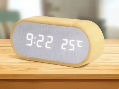 MODEL NO – 9032-1 BAMBOO DIGITAL CLOCK - 2203