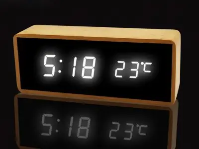MODEL NO – 9032-3 BAMBOO DIGITAL CLOCK