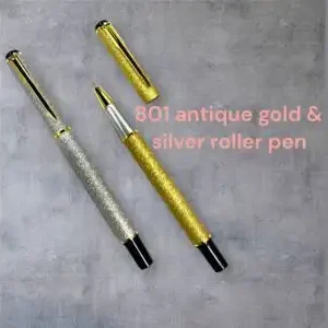 801 Antique Gold & Silver Roller Pen | Luxury Writing Tool